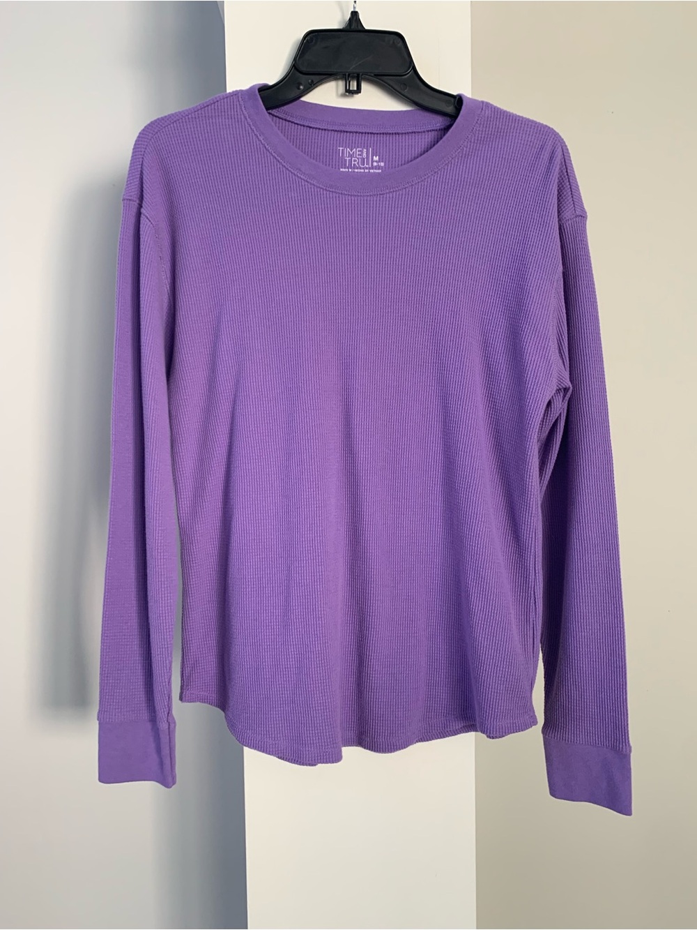 Lavender Waffle-Knit Long Sleeve Tee